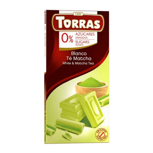 Czekolada biała z herbatą matcha bez dodatku cukru 75g Torras