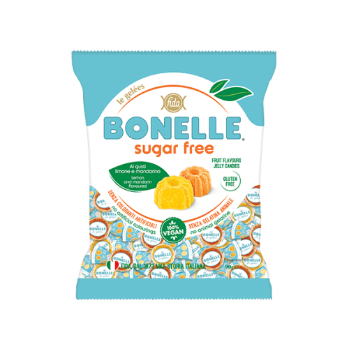 Żelki cytryna i mandarynka bez dodatku cukru Bonelle 90g Fida