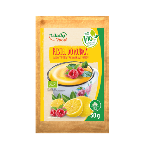 Kisiel ekologiczny DO KUBKA cytrynowy z malinami 30g Vitally Food