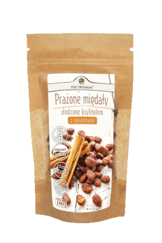 Prażone migdały z ksylitolem i cynamonem 100g pięć przemian