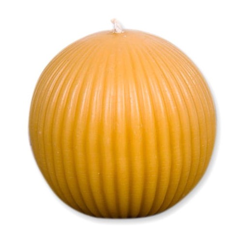 Świeca z wosku pszczelego kula prążki średnia 90x85